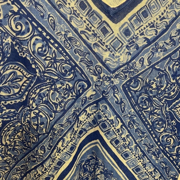 LILLY PULITZER Jameson Dolman Sleeve 100% Linen Blue Print Top Size XS/S INV - Picture 6 of 8